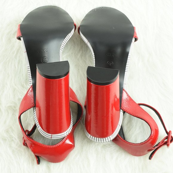 exe Ankle Strap High Heels Red, Black & White Open Toe Size 40 - Picture 9 of 11
